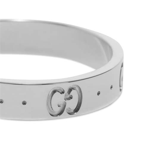 icon thin band in white gold gucci|18k White Gold And Black Icon Thin Band .